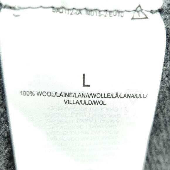 Muji 100% Wool Mock Neck Relaxed Fit Midi Sweater Dress L Gray - Picture 3 of 16